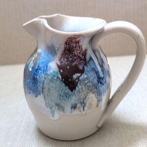 D K Clay North Carolina Stoneware Handmade Small Pitcher/Creamer Artist Signed